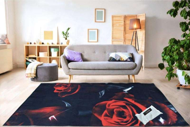 SMTE 200cm by 150cm - Modern 3D Design Area 39 Rug & Complementary IYWA Tieback with keychain