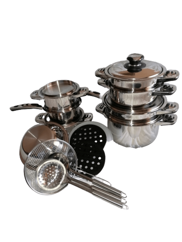 SMTE 21 Piece High-Quality Dolphin Stainless Steel Cookware Set with keychain