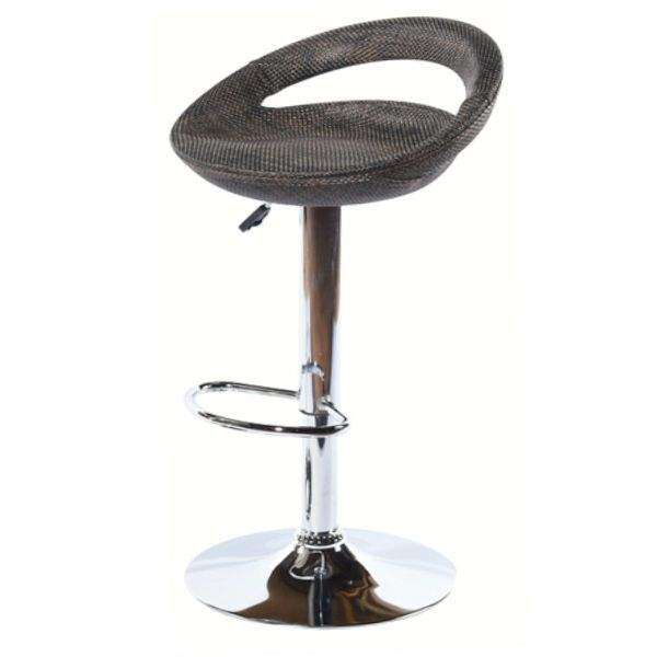 SMTE Bamboo height adjustable cutout barstool - Brown with keychain