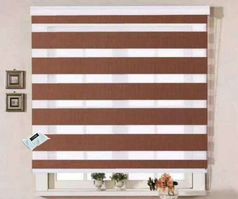 SMTE Mordern Readymade Quality Roller Blind ? Textured Brown & IYWA Tieback - 220.0 L x 210.0 W c...