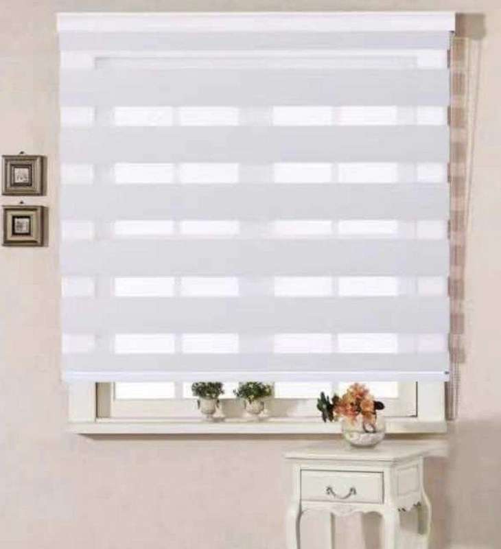 SMTE Mordern Readymade Quality Roller Blind ? Textured White & IYWA Tieback - 150.0 L x 120.0 W c...