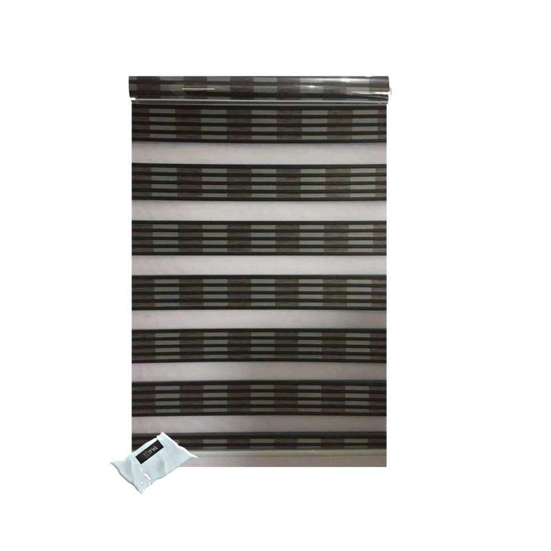 SMTE Mordern Readymade Zebra Roller Blind ? Textured Black & IYWA Tieback - 220.0 L x 180.0 W cm ...