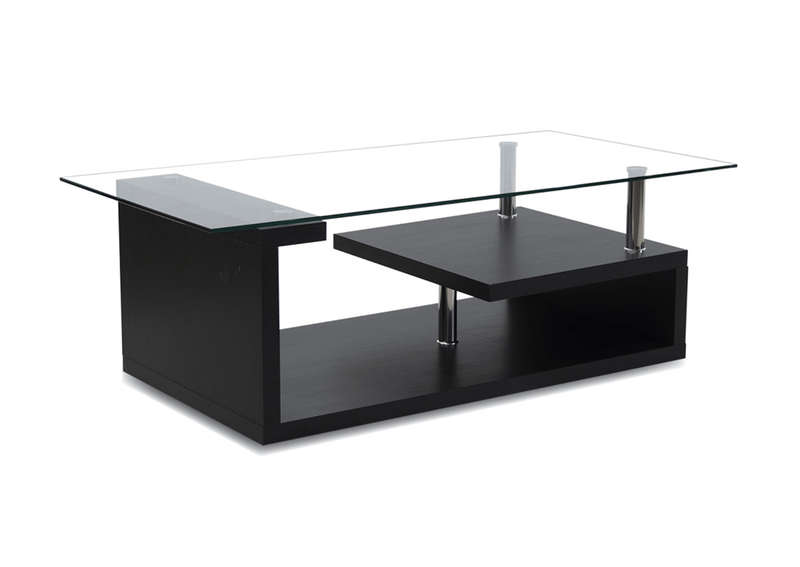 SMTE Coffee Tables - Tempered Glass Top - Black Base with keychain