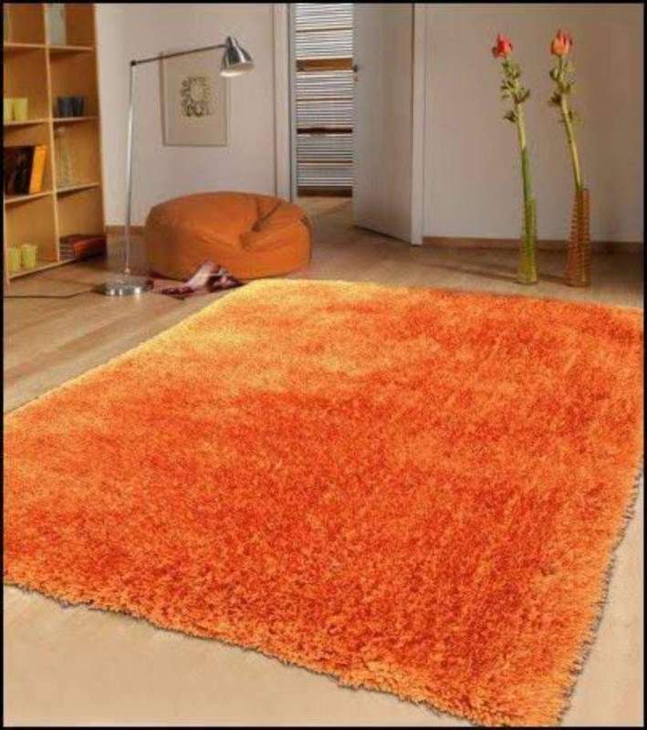 SMTE Fluffy Carpet - Shaggy & Foldable Rug Orange with keychain