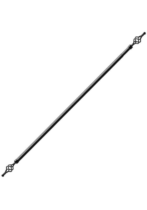 SMTE Dream World Expandable Curtain Rod With Twisted Cage Finial - 2m - Black with keychain