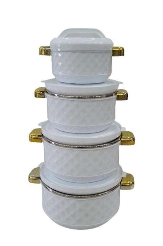 SMTE Zamudi 4pieces Food Warmer Thermos Set - White with keychain