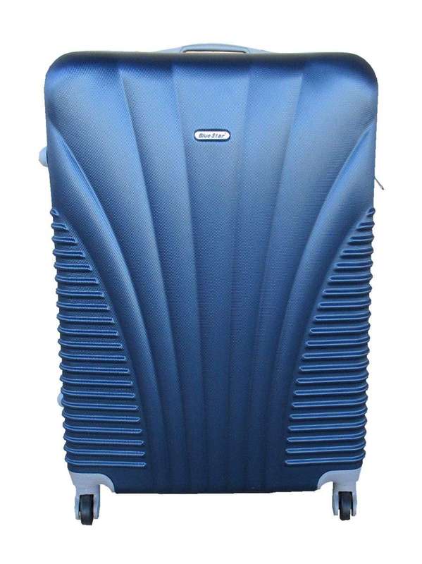 SMTE Blue Star 1 Piece Hard Outer Shell Luggage 24" - Dark Blue with keychain