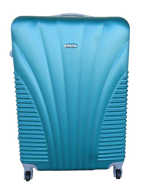 SMTE Blue Star 1 Piece Hard Outer Shell Luggage 20" - Dark Green with keychain