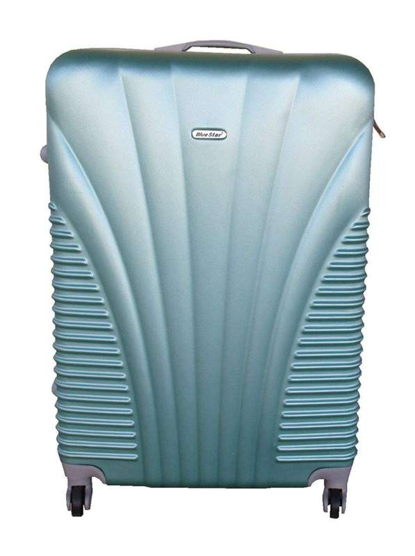 SMTE Blue Star 1 Piece Hard Outer Shell Luggage 20" - Light Green with keychain