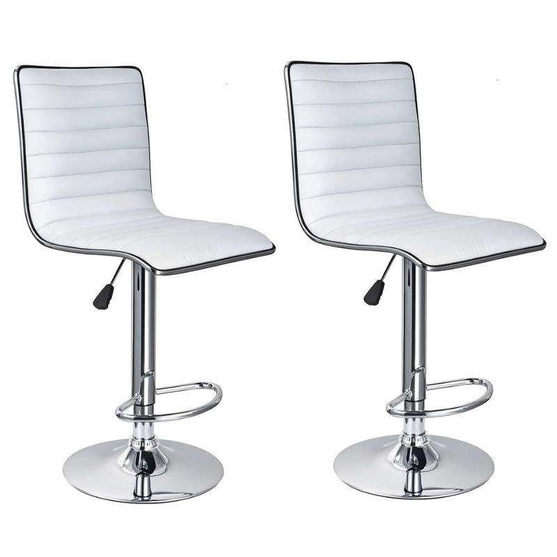 SMTE Diamond Padded Stylish and Modern Bar Stool - Set of 2 with keychain