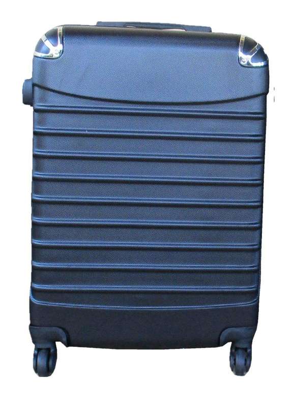 SMTE Luggage Suitcase - 24-inch - 1 Piece - Black with keychain