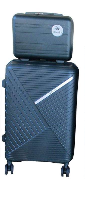 SMTE Unbreakable Travel Luggage 2 Piece Suitcases Spinner - 24" - Blackish Green with keychain