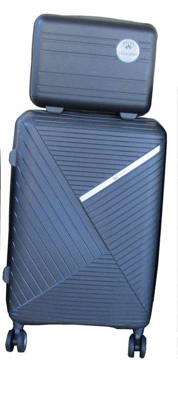 SMTE Unbreakable Travel Luggage 2 Piece Suitcases Spinner - 24" - Dark Grey with keychain