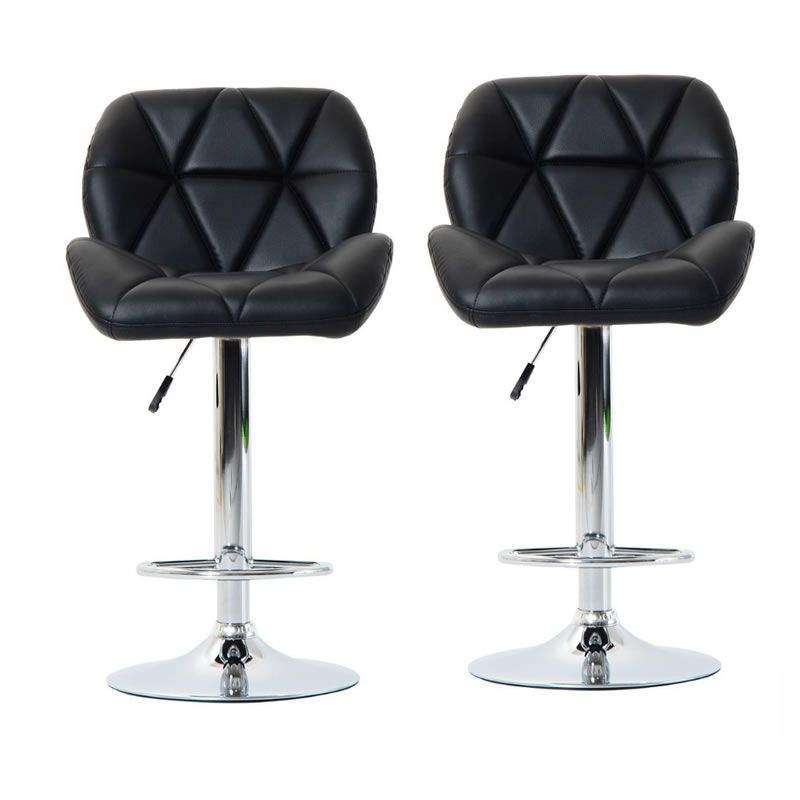 SMTE Padded Bar Stools - Set of 2 - Black with keychain