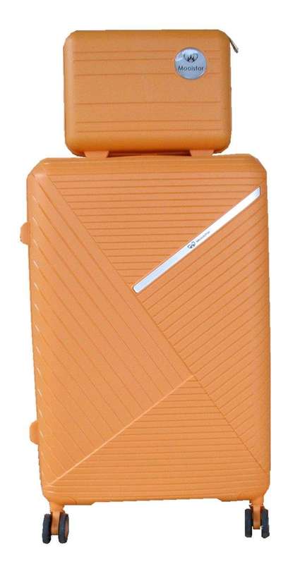 SMTE Unbreakable Travel Luggage 2 Piece Suitcases Spinner - Orange with keychain