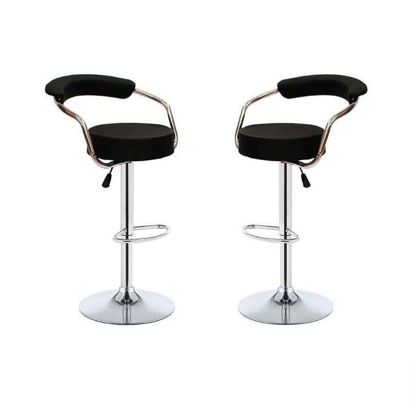 SMTE Succulent Black Bar Stools - Set Of 2 with keychain