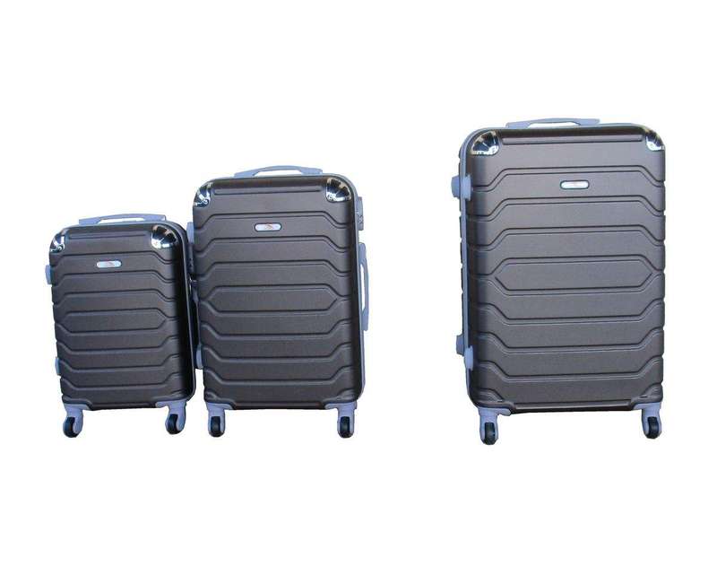 SMTE 3 Piece Luggage Set 26" 22" 18" - Brown with keychain