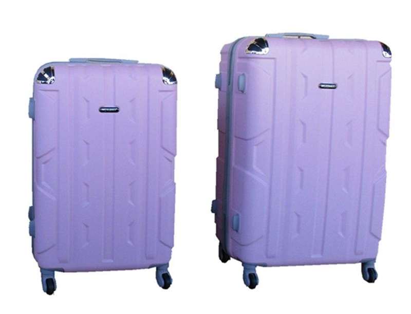 SMTE 2 Piece Luggage Set - 26" 22" - Light Pink with keychain