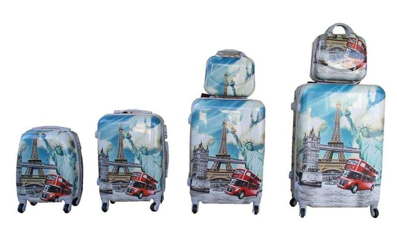 SMTE Luxury PC Travel Luggage 6 Piece with keychain