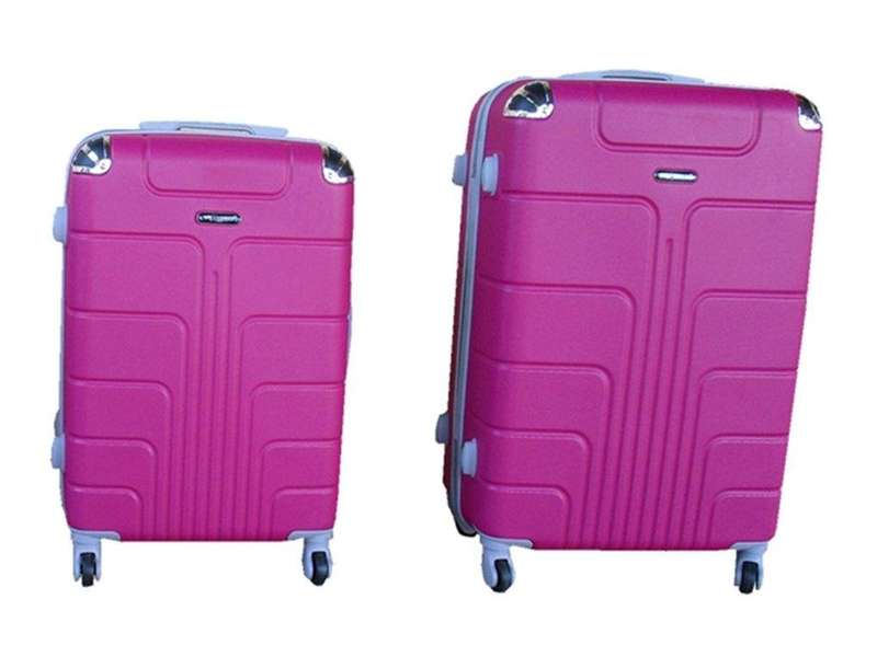 SMTE 2 Piece Luggage Set - Hot Pink with keychain