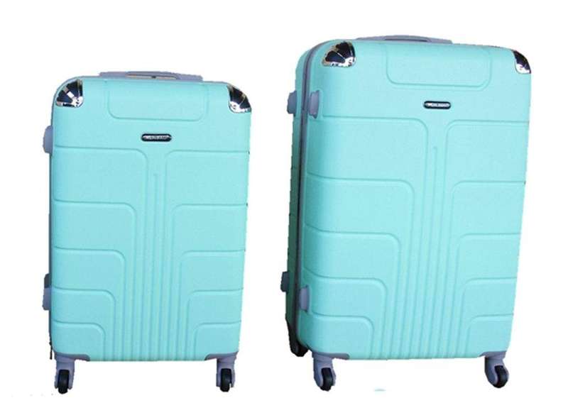 SMTE 2 Piece Luggage Set - Light Green with keychain