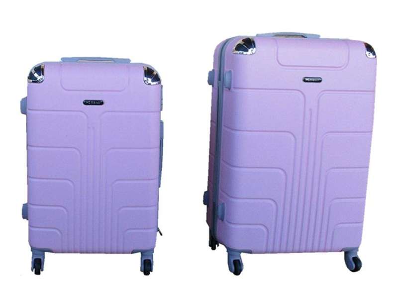 SMTE 2 Piece Luggage Set - Light Pink with keychain