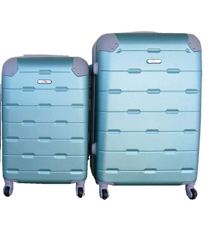 SMTE 2 Piece Luggage Set - Light Blue with keychain