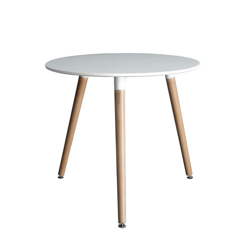 SMTE Modern Style Table Wood Leg Dining Table - 80cm Round with keychain