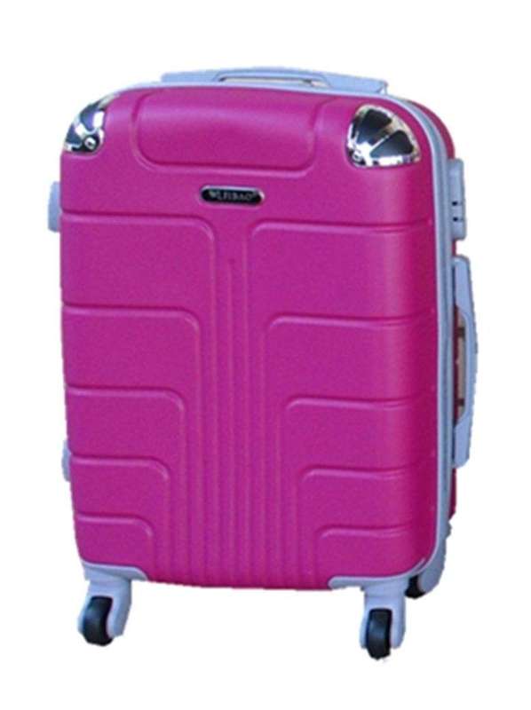 SMTE Luggage 20-inch Suitcase - Hot Pink with keychain