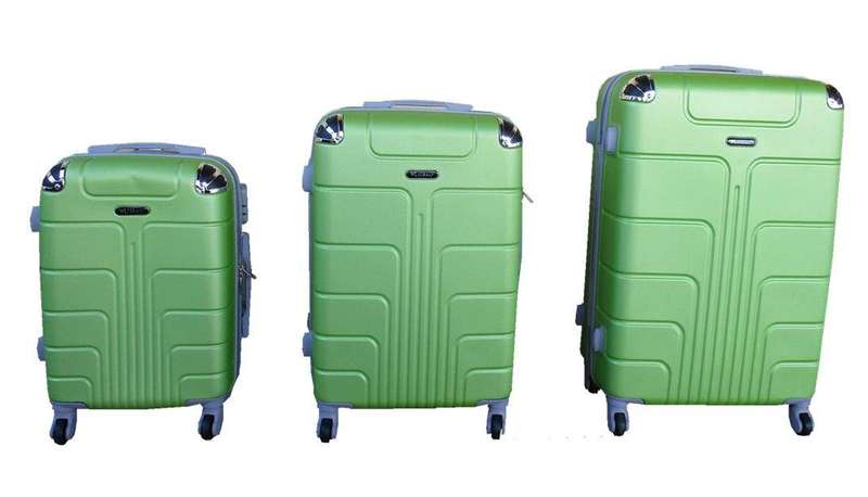 SMTE 3 Piece Luggage Set - Green with keychain