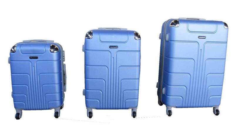 SMTE 3 Piece Luggage Set - Light Blue with keychain