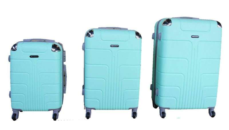 SMTE 3 Piece Luggage Set - Light Green with keychain