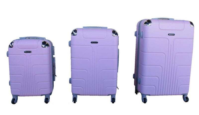 SMTE 3 Piece Luggage Set - Light Pink with keychain