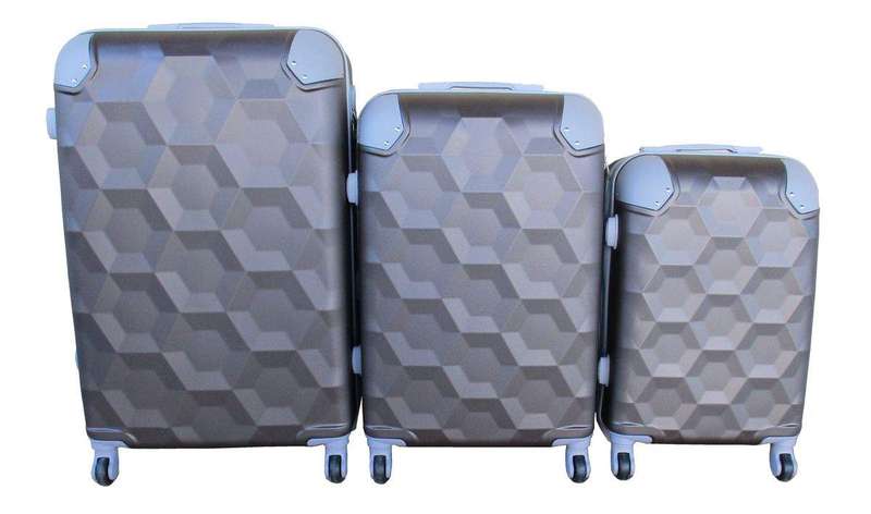 SMTE 3 Piece Luggage Set - Brown with keychain