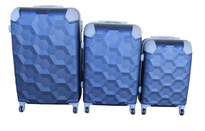 SMTE 3 Piece Luggage Set - Navy with keychain