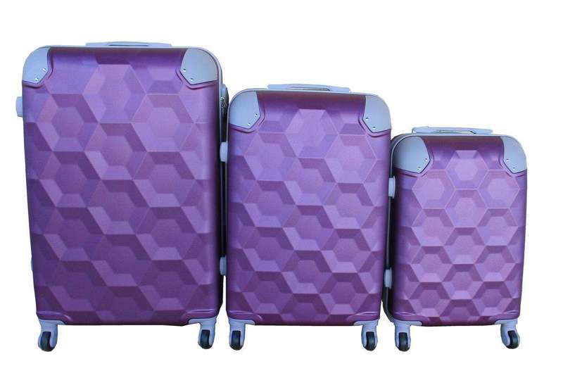 SMTE 3 Piece Luggage Set - Purple with keychain