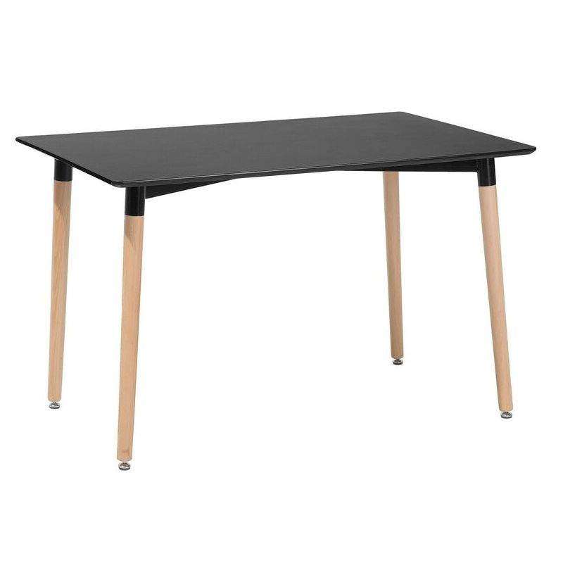 SMTE Multipurpose Modern Design Rectangular Dining Table - 120cm - Black with keychain