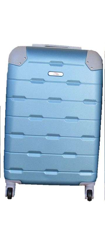 SMTE Luggage 24 inch Suitcase - Light Blue with keychain