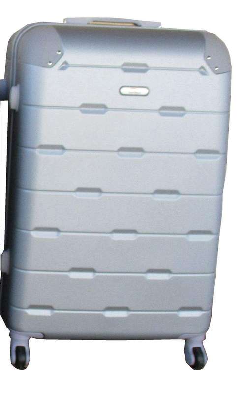 SMTE Luggage 24 inch Suitcase - Silver with keychain