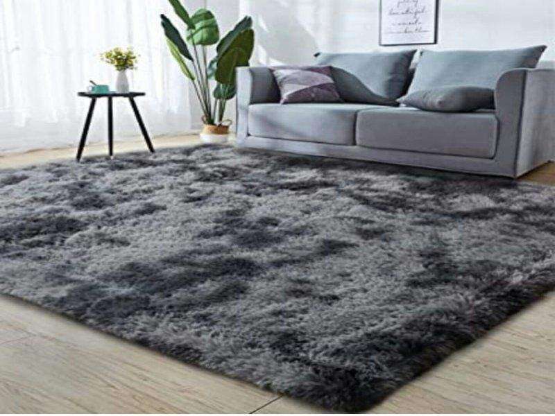 SMTE Black and Grey Two-Tone Rug/Carpet - 200x150cm with keychain