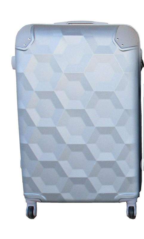 SMTE 1 Piece Luggage 20 inch Suitcase - Silver with keychain