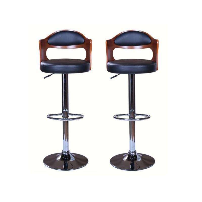 SMTE 2 Piece 360?swivel Modern Design Bar Stools - Black, Brown with keychain