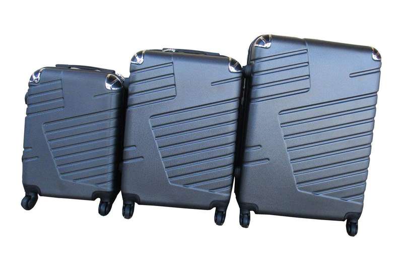 SMTE 3 Piece Luggage Set - 27 inch - Dark Grey with keychain