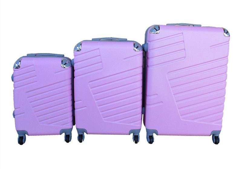 SMTE 3 Piece Luggage Set - 27 inch - Light Pink with keychain