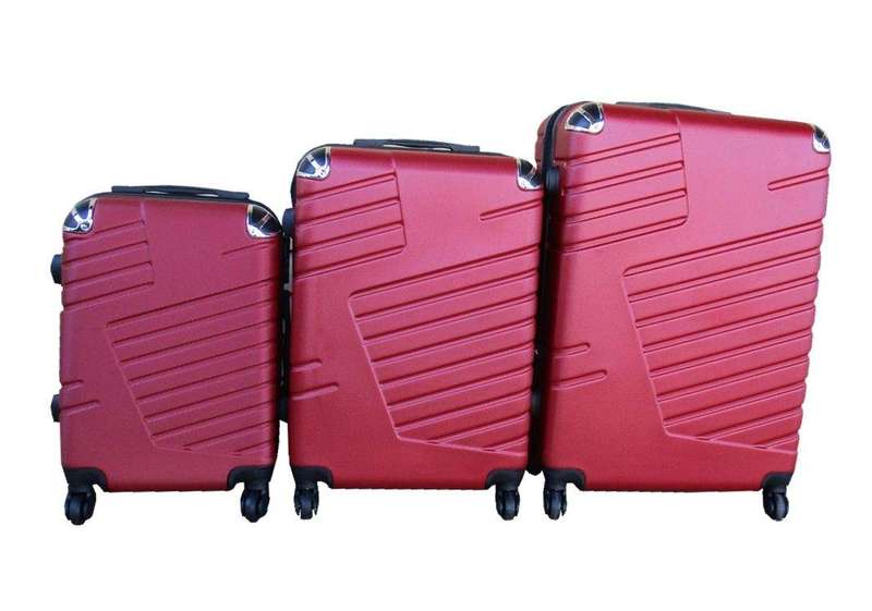 SMTE 3 Piece Luggage Set - 27 inch - Red with keychain