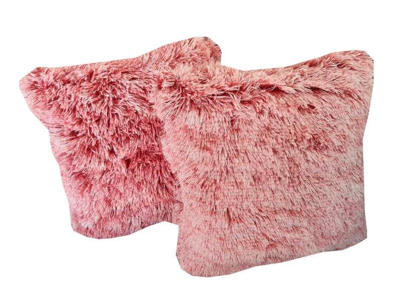 SMTE Fluffy Scatter Cushions - Set of 2 - Pink with keychain