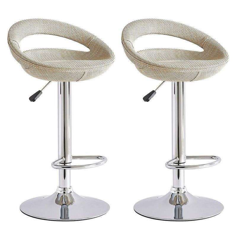 SMTE A set of Two Rattan Wicker Home Bar Stools - Cream White with keychain