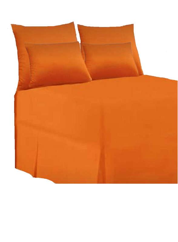 SMTE 5 Piece Orange Bed Sheet Set - Double with keychain