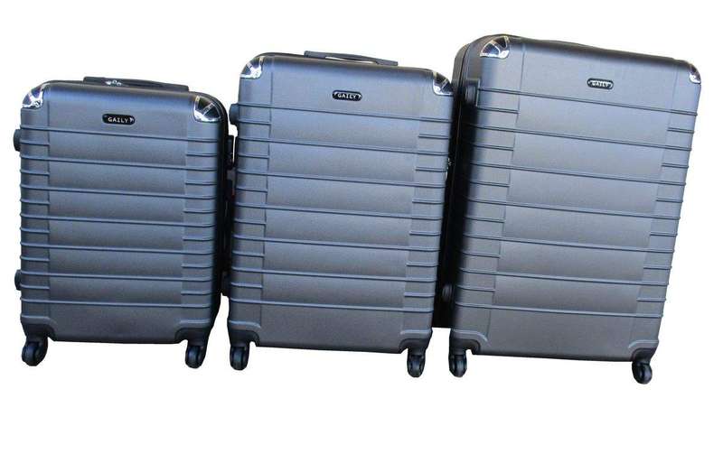 SMTE 3 Piece Holiday Luggage Set - 30 inch - Dark Grey with keychain