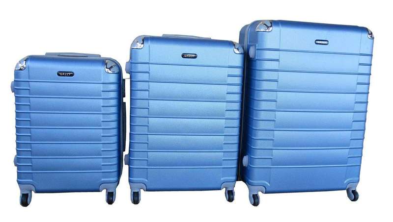 SMTE 3 Piece Holiday Luggage Set - 30 inch - Light Blue with keychain